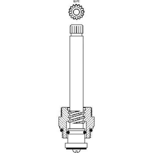 The Faucet Doctor 12707FD Brass Stem 3-3/16 Inch For Indiana Tub & Shower