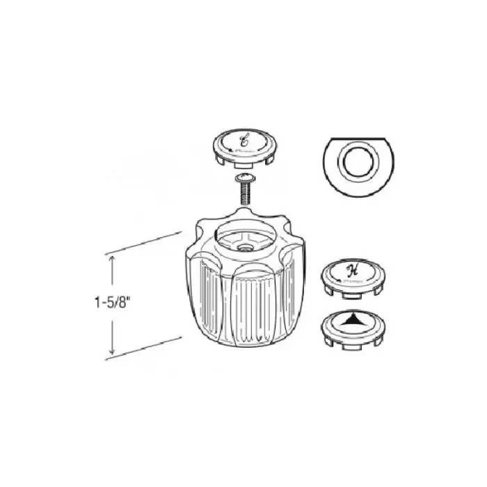 The Faucet Doctor 21402FD Acrylic Faucet Handles 1-5/8 inch For Delta / Peerless