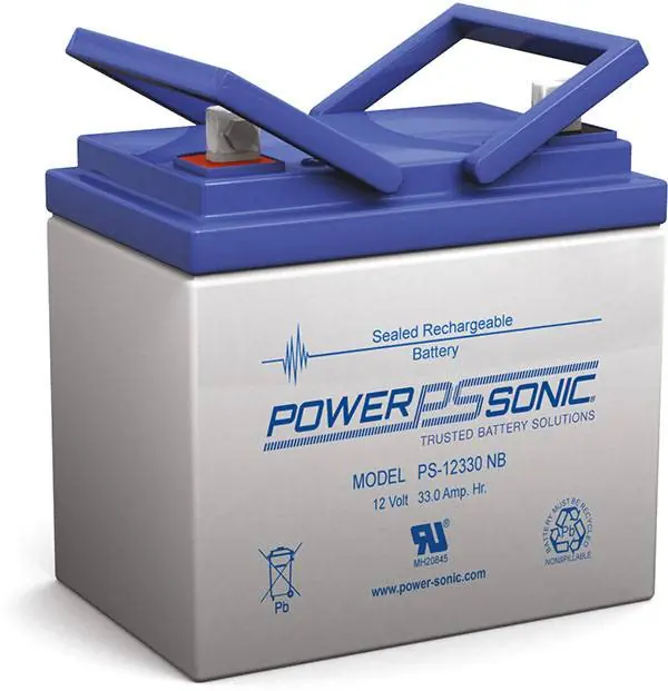 Power Sonic PS-12330 PS Series 12V, 33Ah General Purpose Rechargeable SLA Battery, NB3 Terminals