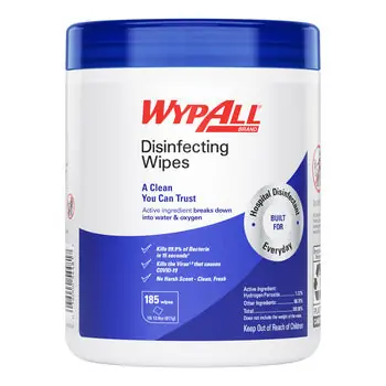 WypAll 54481 Disinfecting Wipe Cleaner 5.16 inches x 8.5 inches 185 Wipes