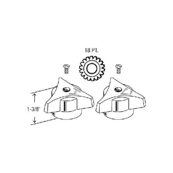 The Faucet Doctor 24214FD Metal Faucet Handles 1-3/8 Inch For Union New Style Tub & Shower Handles