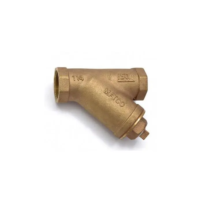 Matco V 145T06LF 1-1/4 Threaded Y-Strainer Cast Bronze with Plug Lead-Free