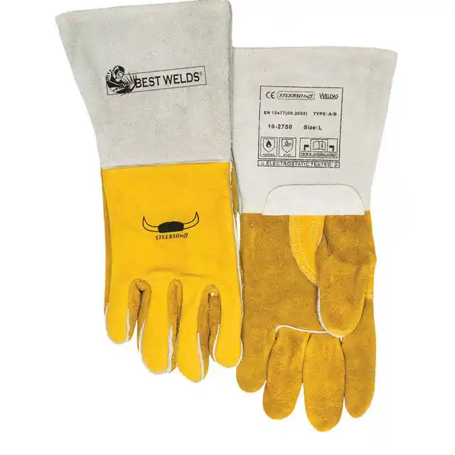 Best Welds 902-850GC Premium Welding Gloves Large Gold