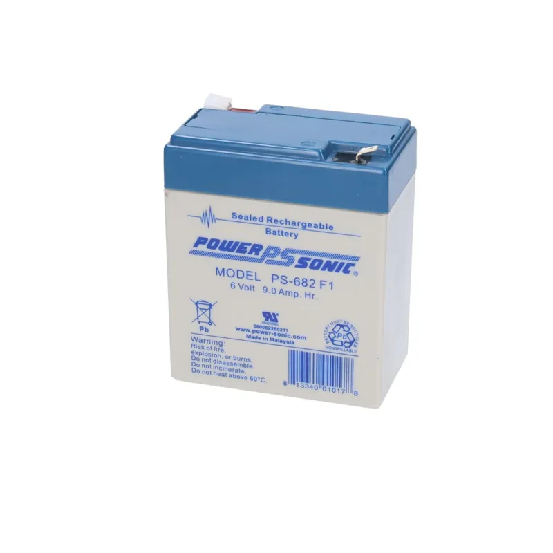 Power Sonic PS-682 PS Series 6V, 8.5Ah General Purpose Rechargeable SLA Battery, F1 Terminals