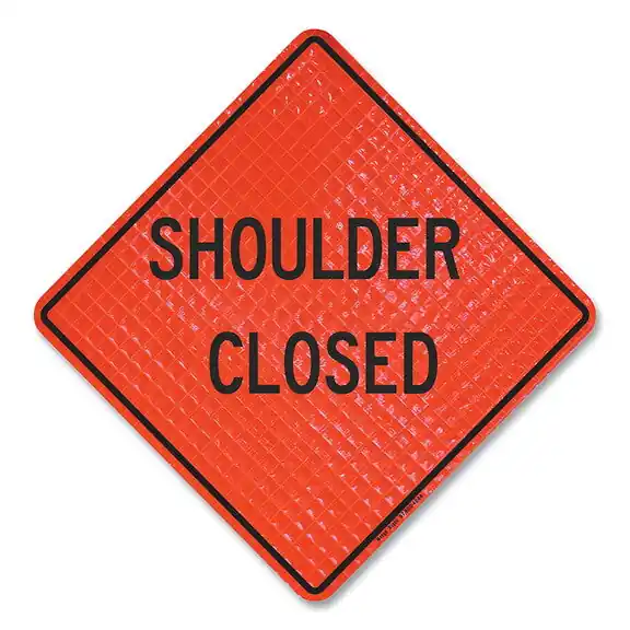Cortina 07-800-4882-L Quadra Flex Roll-Up Shoulder Closed Sign