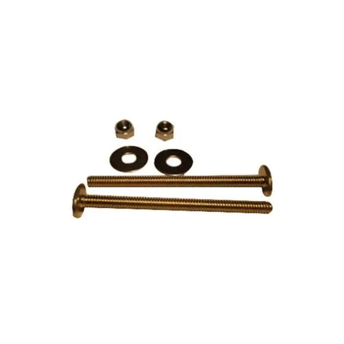 The Faucet Doctor 95205FD Closet Bolts with Nuts and Round Washers 1/4 inch x 3-1/2 inch Brass