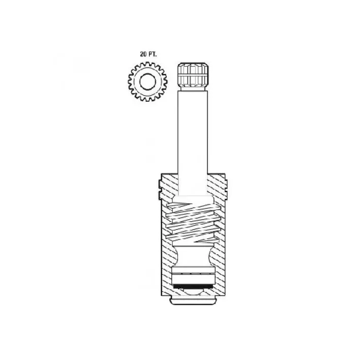 The Faucet Doctor 15503LFFD Brass Stem Assembly with Barrel Seats 2-3/16 inch For T&S Brass