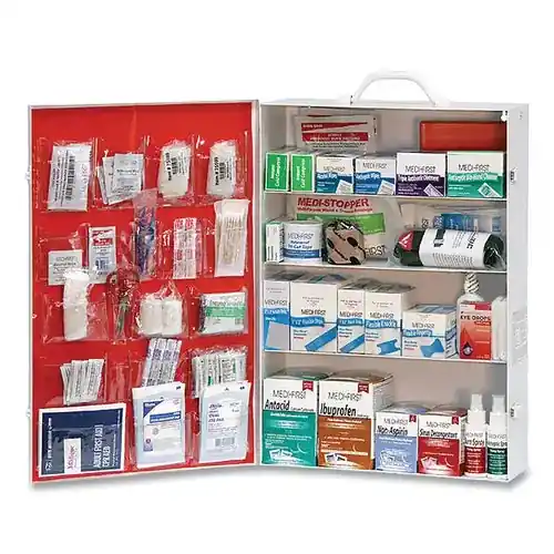Medi-First BMD734ANSI First Aid Kit Power Four-Shelf ANSI-B Food Service Cabinet