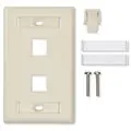 Belden AX102655 KeyConnect Single-Gang Faceplate, 2-Port, Electric White