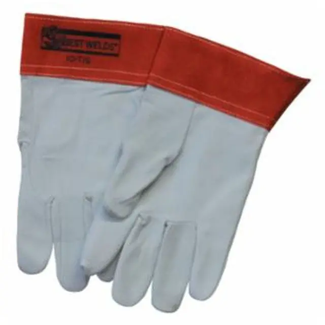 Best Welds 902-10TIG-M 10-TIG Capeskin Welding Gloves Medium White/Red