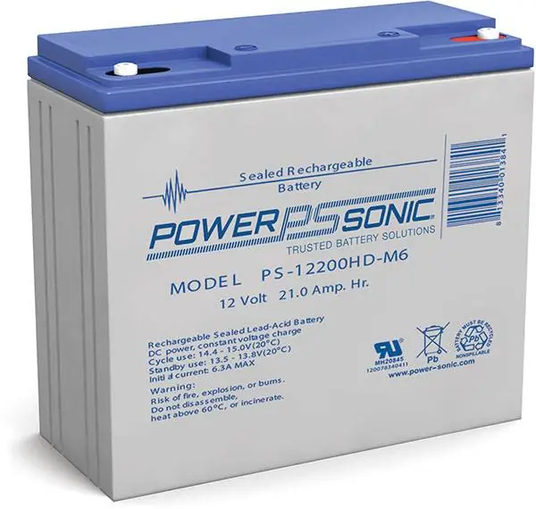 Power Sonic PS-1290HD PS Series 12V, 9Ah Heavy Duty Rechargeable SLA Battery, F2 Terminals
