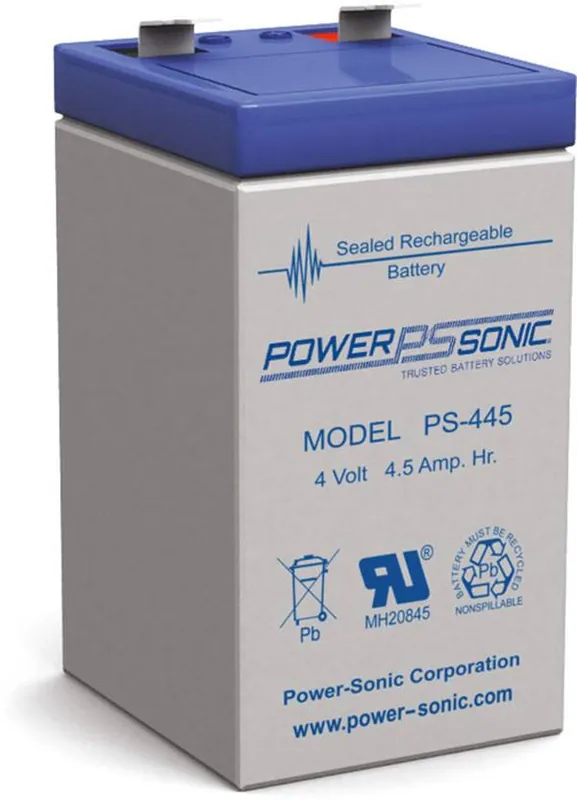 Power Sonic PS-445 PS Series 4V 4.5Ah Battery F2 Terminals