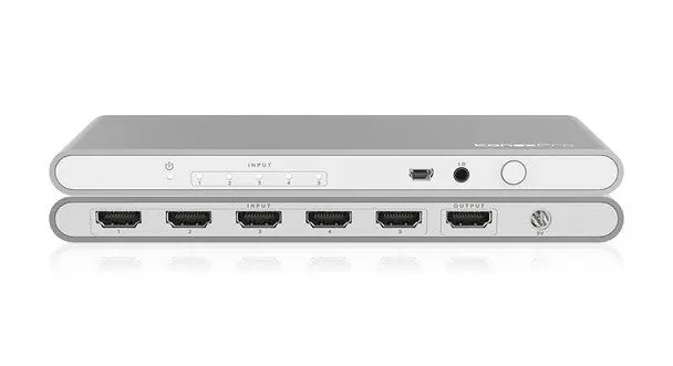 Kanex SW-HD20-5X14K 4K/ 60Hz HDMI 5x1 Switcher, Full HD 1080p, Silver