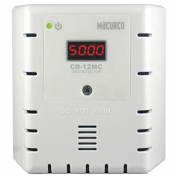 Macurco CD-12MC 12 Series Carbon Dioxide CO2 Fixed Gas Detector, Manual Calibration Only, 100-240V, White