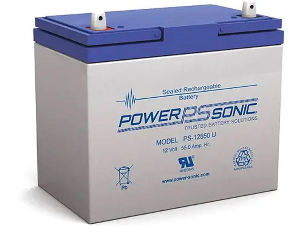 Power Sonic PS-12550B PS Series 12V 55Ah General Purpose Rechargeable SLA Battery