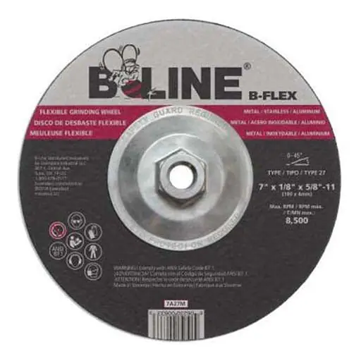 B-Line Abrasives 903-7A27M Flexible Depressed Center Wheel 7 Inch