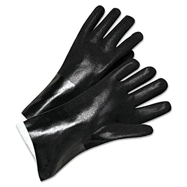 Anchor Brand 101-7400 PVC-Coated Jersey-Lined Gloves Large Sandpaper Grip