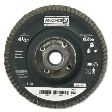 Anchor Brand 102-40374 Abrasive Flap Disc 60 Grit 4-1/2 in Diameter