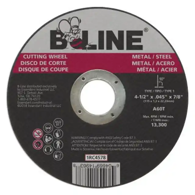 B-Line Abrasives 903-1RC4578 Cutting Wheel 60 Grit 4-1/2 in