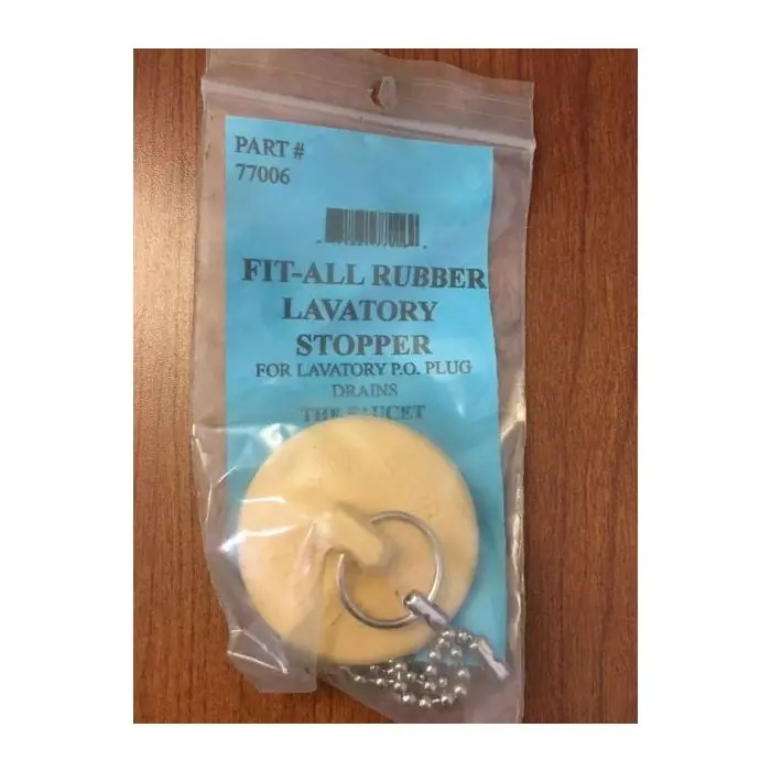 The Faucet Doctor 77006FD Rubber Fit All Lavatory Stopper with Chaine