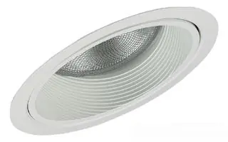 Lightolier 1154WH Philips 6.75 Inch Gloss White Round Sloped Ceiling Reflector Downlight Trim