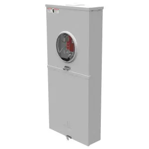 Milbank U5168-XL-200-BL-NE Ringless Meter Socket Galvanized Steel Powder Coat Finish 4-Terminal 240V AC 200A 1-Phase 4.5 L x 32.375 H x 14.125 W in.