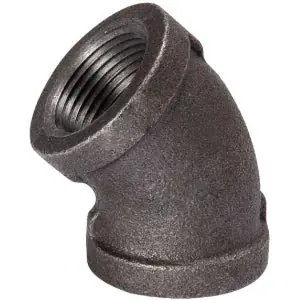 EVERFLOW 520-207 Black Malleable Iron Elbow 45 Degrees 1-1/2 * CLEARANCE *