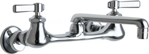 CHICAGO 540-LDABCP 540 Series Two-Handle Kitchen Sink Faucet Wall-Mount Swing Spout Lever Handle Chrome Plate 2.2 GPM * CLEARANCE *