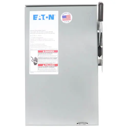 DIVERSITECH DG321NRB Eaton 3 Phase Disconnect Switch 30A Fusible 240VAC 3-Pole 3 or 4-Wire UL Listed * CLEARANCE *