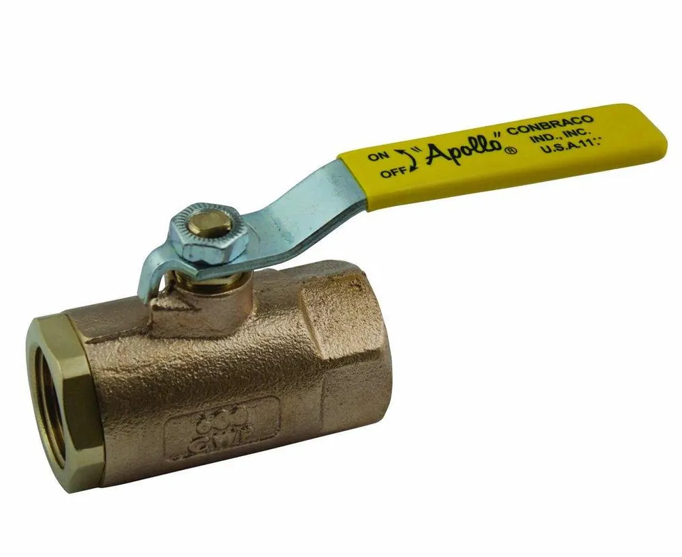 APOLLO 701052741 2-Piece Manual Ball Valve, Bronze, Latch-Lock Lever With Auto Drain, FNPTxFNPT, 1 * CLEARANCE *