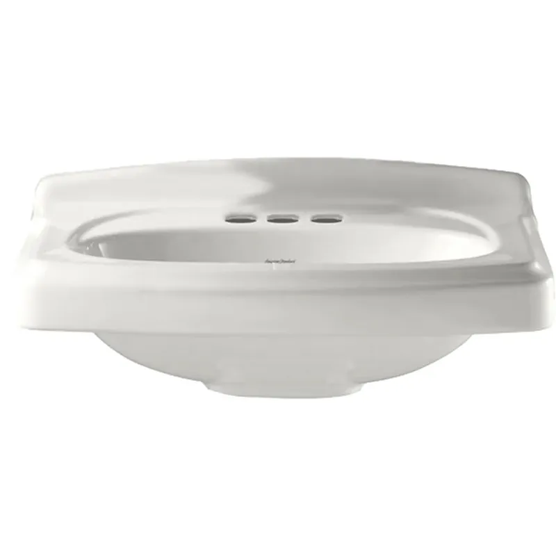 American Standard 0555.104.020 Portsmouth Bathroom Pedestal / Vanity Sink Top, 4 Centers, White * CLEARANCE *