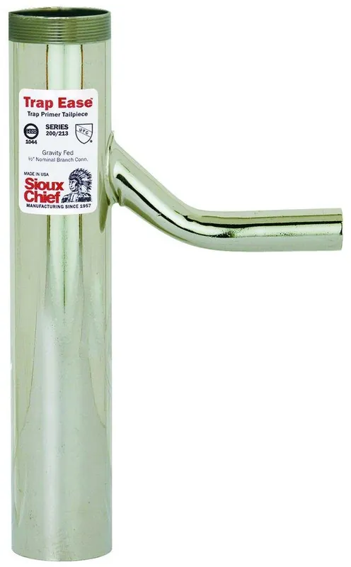 Sioux Chief 213-092 Trapease Gravity Feed Trap Primer Chrome 20 Gauge 1-1/4 x 6 * CLEARANCE *
