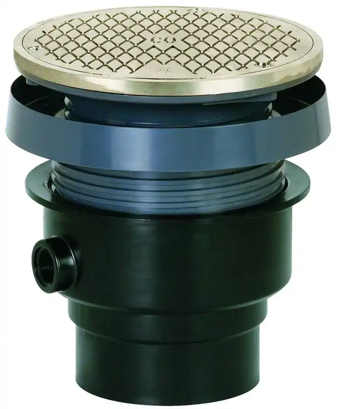 Sioux Chief 834-3ANR 834 Series ABS FinishLine Adjustable Cleanout Assembly with Round Nickel-Bronze Ring & Strainer Sch. 40 Hub 3 x 4 * CLEARANCE *