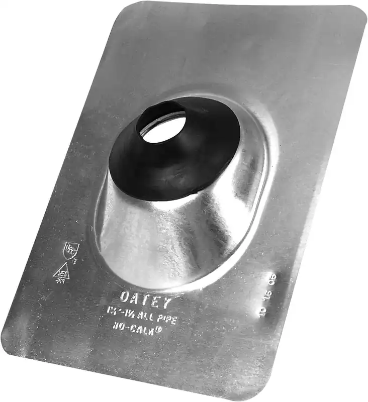OATEY 12920 Aluminum No-Caulk Roof Flashing 1-1/4 - 1-1/2 Pipe Diameter 9 x 12-1/2 Base