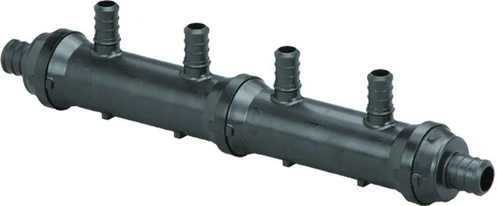 VIEGA 65153 PEX Crimp PollyAlloy Manifold, Flow Through, Lead-Free, 3/4 x 3/4 x 1/2, 3 Outlets * CLEARANCE *