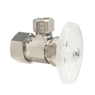 Brasscraft OCR19PXXC Multi-Turn Angle Water Supply Stop with Tube Insert Polish Chrome Nom Comp x OD Comp 1/2 x 3/8 * CLEARANCE *