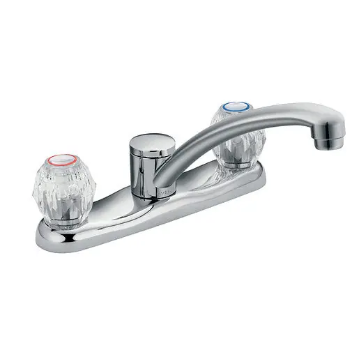 Moen 67900 Chateau Two-Handle Low-Arc Kitchen Faucet Less Hand Spray Chrome * CLEARANCE *