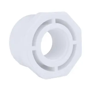 CHARLOTTE 438-212 PVC (Schedule 40) 2108 Series Reducer Bushing, Flush Style, SPG x FPT, 1-1/2 x 1-1/4