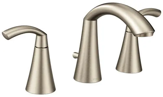 Moen T6173BN Glyde Two-Handle High Arc Widespread Bathroom Faucet, Brushed Nickel * CLEARANCE *