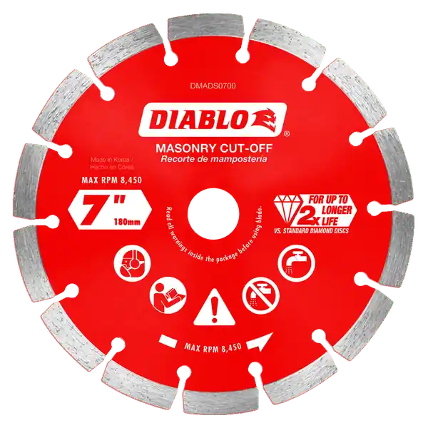 FREUD (DIABLO) DMADS0700 Diamond Segmented Cut-Off Disc, For Masonry, 7 * CLEARANCE *