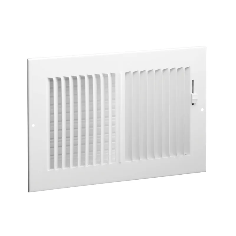 HART & COOLEY 43843 682 Series Steel Two-Way Sidewall / Ceiling Register, MS Damper, Bright White, 1/2 Fin Spacing, 14 x 6