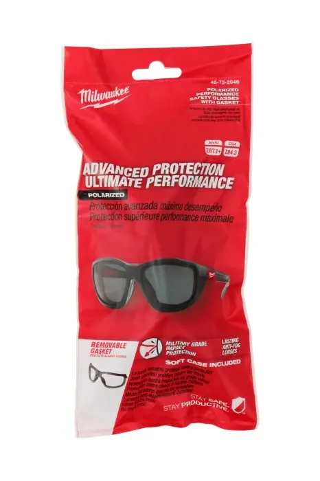 MILWAUKEE 48-73-2046 Performance Safety Glasses With Removeable Gasket and Anti-Fog Lenses Polarized 12-Pk * CLEARANCE *