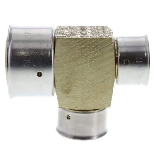 VIEGA 94073 PEX Press Bronze Tee Lead-Free Press x Press x Press 1-1/4 x 1 x 1