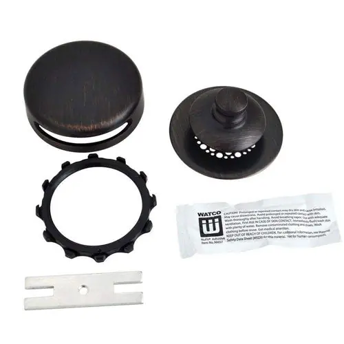 WATCO 948700-PP-BZ-G-3P-C Universal NuFit Push Pull Bathtub Stopper With Innovator Face Plate Grid Strainer Silicone and 3 Pins Oil Rubbed Bronze * CLEARANCE *