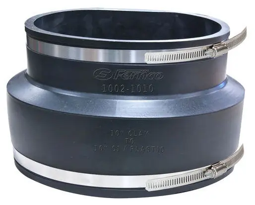 FERNCO 1002-1010 1002 Series Flexible Coupling Clay x Cast Iron or Plastic 10 x 10 * CLEARANCE *