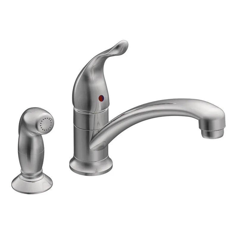 MOEN 7437 Chateau One-Handle Low-Arc Kitchen Faucet With Hand Spray Chrome