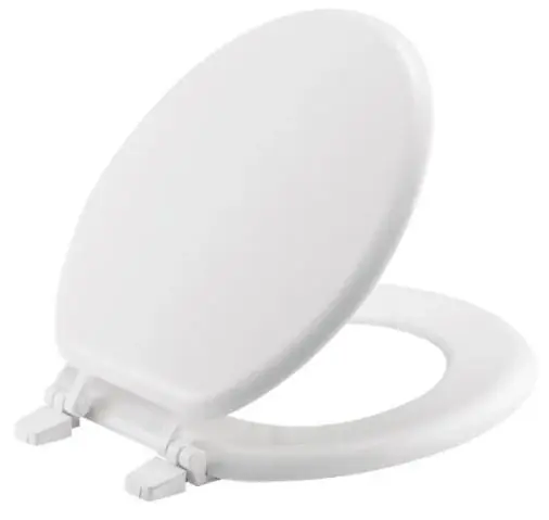 CHURCH SEAT COMPANY 400TM Beneke Series Closed Front Plastic Toilet Seat With Cover Plastic Hinges Round White * CLEARANCE *