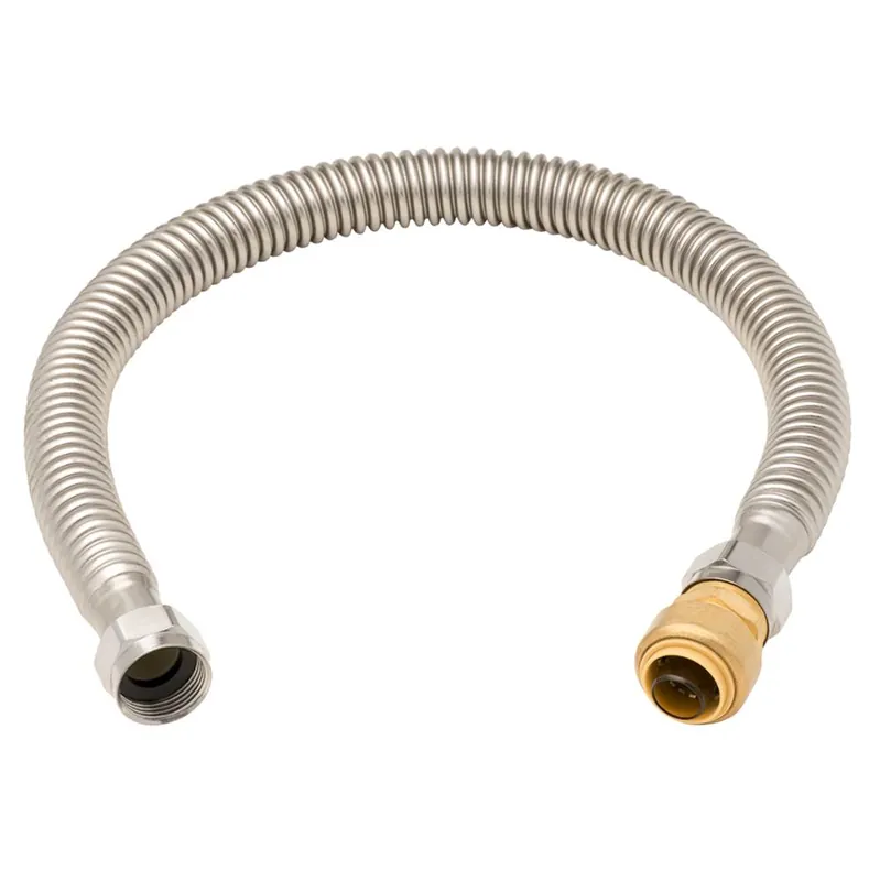 Brasscraft SWB0PS-24N ProCoat Stainless Steel Water Heater Connector 3/4 ID 3/4 Push Connect x 3/4 FIP 12 Length * Clearance *