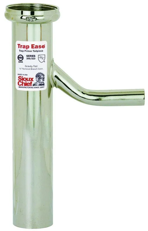 SIOUX CHIEF 200-092 Trapease Gravity Feed Trap Primer Chrome 22 Gauge 1-1/2 x 8 * CLEARANCE *
