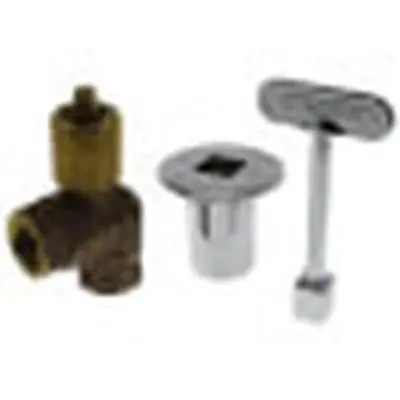 Sioux Chief 952 HearthMaster Gas Ball Valve, Angle, Chrome Plated Flange, 949 Key * CLEARANCE *